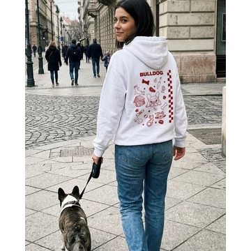 Bulldog kapucnis pulóver -Red-XS