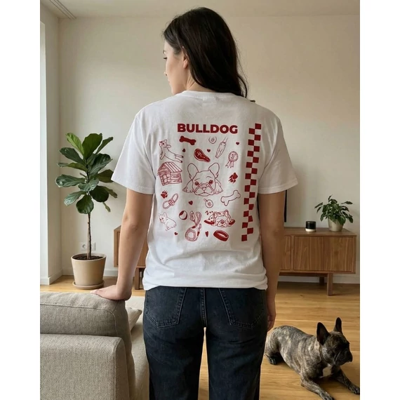 Bulldog póló -Red-M