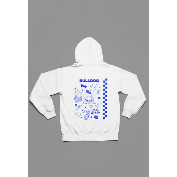 Bulldog kapucnis pulóver -Blue-XS