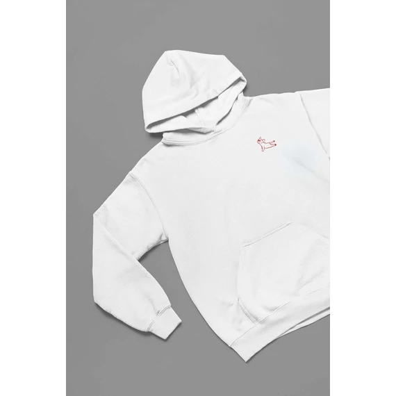 Bulldog kapucnis pulóver -Red-XS