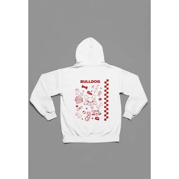 Bulldog kapucnis pulóver -Red-XS