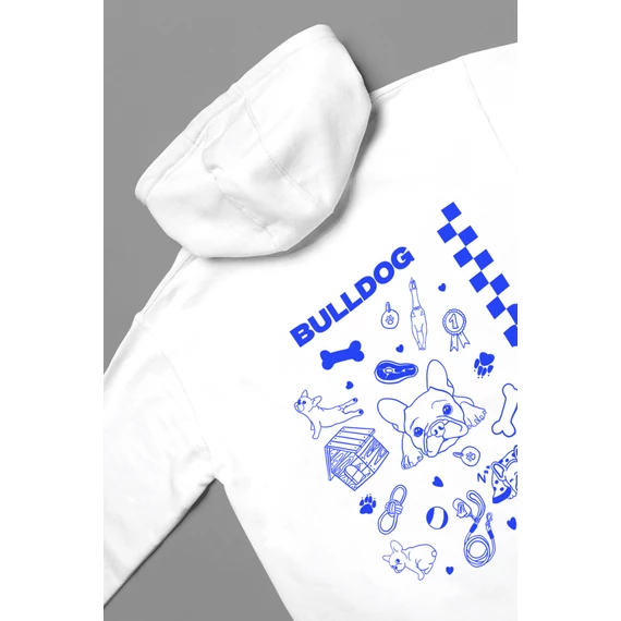 Bulldog kapucnis pulóver -Blue-XS