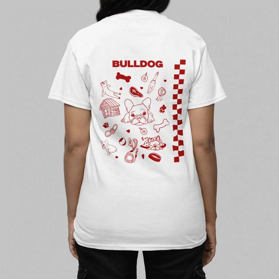 Bulldog póló -Red-S
