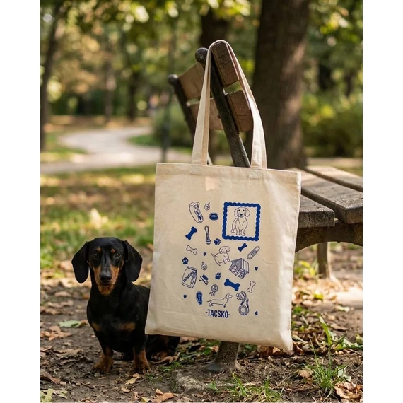 Tacskó vászontáska – játékos kutyás design