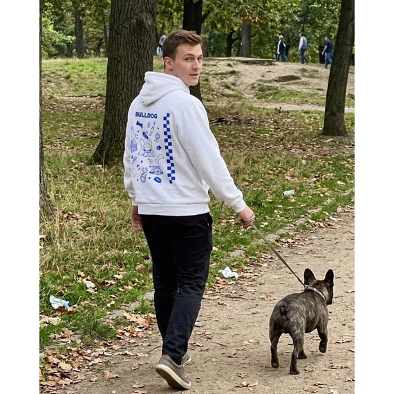 Bulldog kapucnis pulóver -Blue-XS